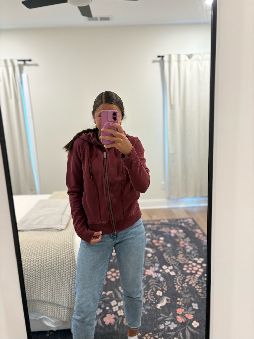 Lululemon athletica Women's Burgundy Full-Zip Hoodie